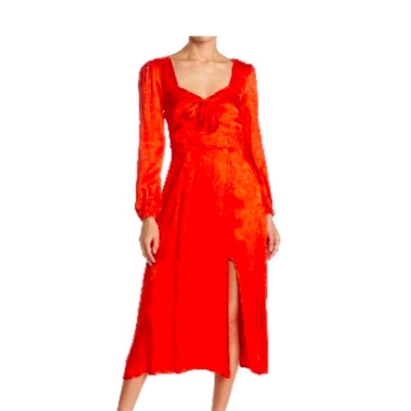 NWT Anthropologie Naplan Sea Road MIDI Red Dress Size M - Picture 1 of 10